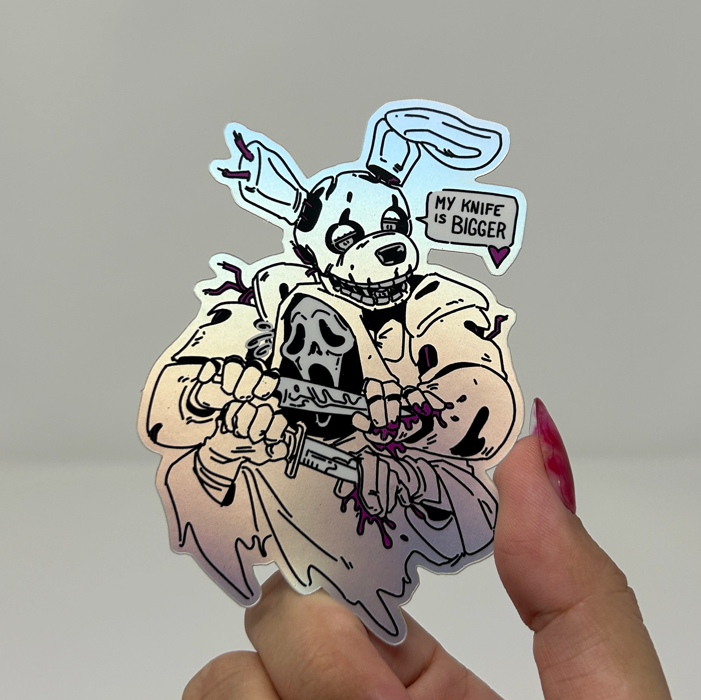 my knife is bigger 🖤 Sticker - 2 versions