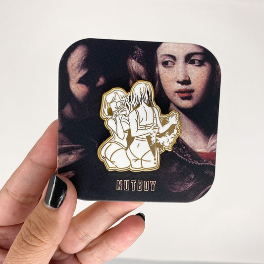 Judy Slaying Holofernes on Livestream Enamel Pin