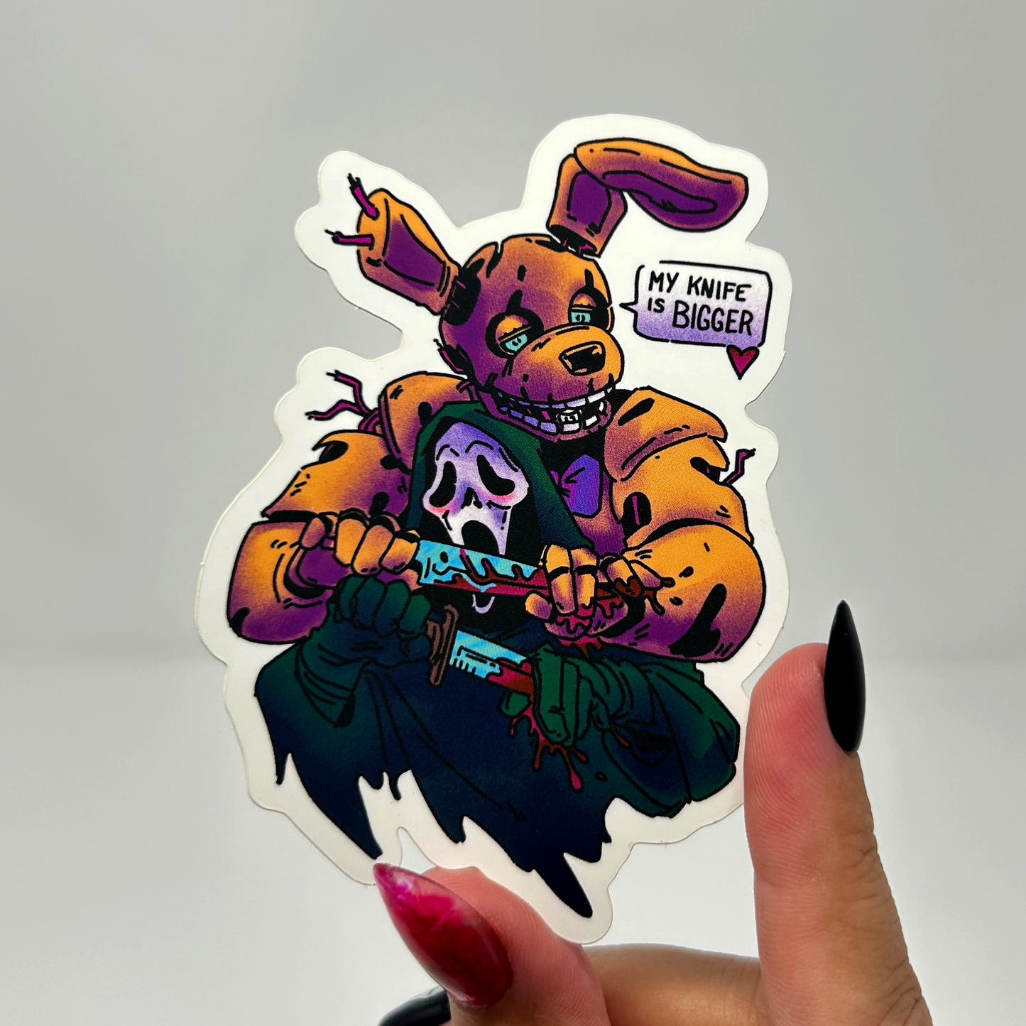 my knife is bigger 🖤 Sticker - 2 versions