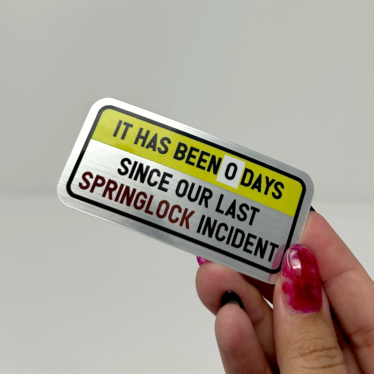springlock incident counter Sticker